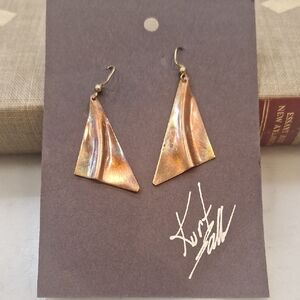 New Handmade Copper Triangle Dangle Earrings Artistic Hippie Boho‎ Style